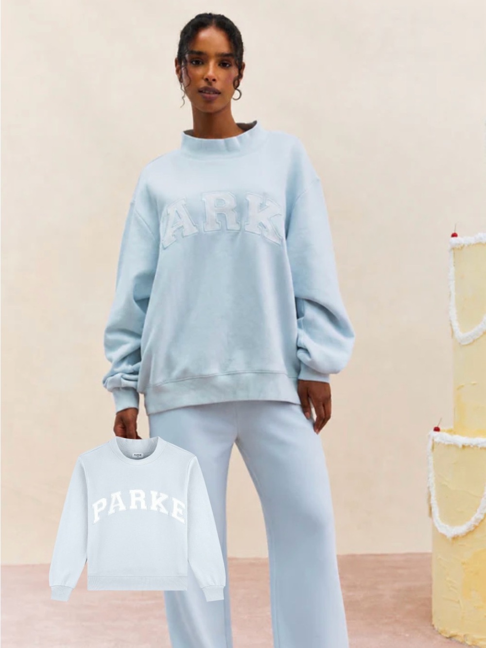 Parker frosting mockneck from birthday collection.